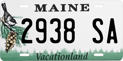 ME license plate 2938SA
