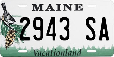 ME license plate 2943SA