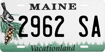 ME license plate 2962SA