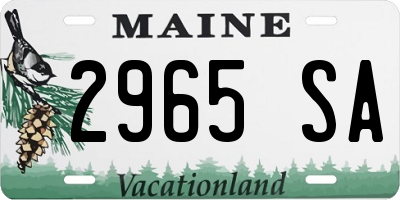 ME license plate 2965SA