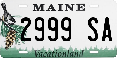 ME license plate 2999SA
