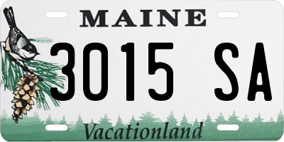 ME license plate 3015SA