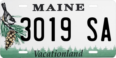 ME license plate 3019SA