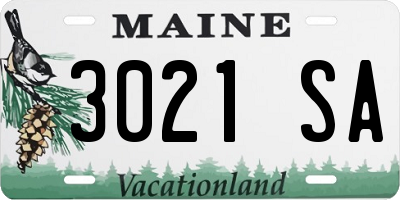ME license plate 3021SA