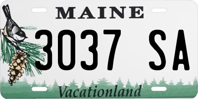 ME license plate 3037SA