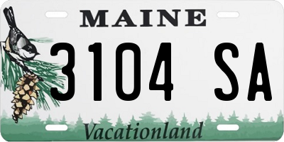 ME license plate 3104SA