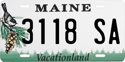 ME license plate 3118SA