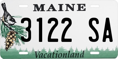 ME license plate 3122SA