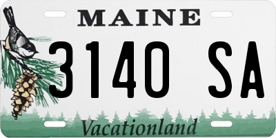 ME license plate 3140SA