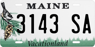 ME license plate 3143SA