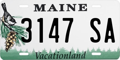 ME license plate 3147SA
