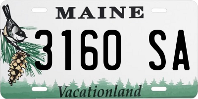 ME license plate 3160SA