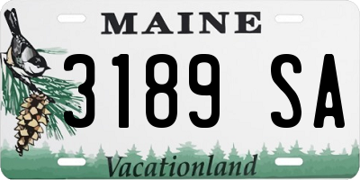 ME license plate 3189SA