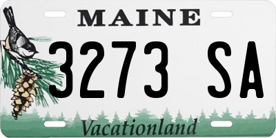 ME license plate 3273SA