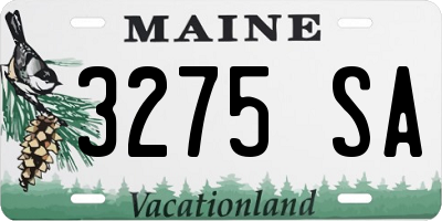 ME license plate 3275SA