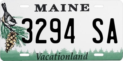 ME license plate 3294SA