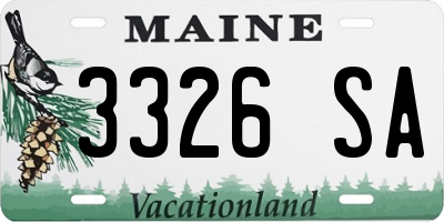 ME license plate 3326SA