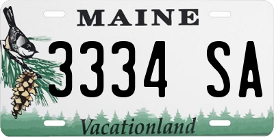 ME license plate 3334SA