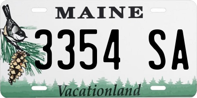 ME license plate 3354SA