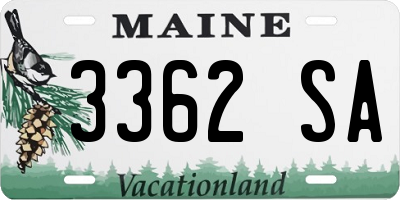 ME license plate 3362SA