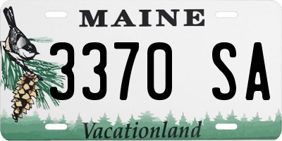 ME license plate 3370SA