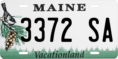 ME license plate 3372SA