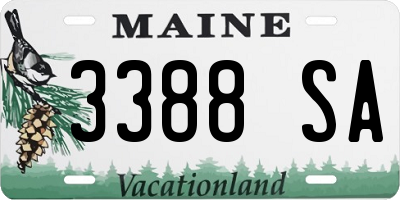 ME license plate 3388SA