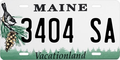 ME license plate 3404SA
