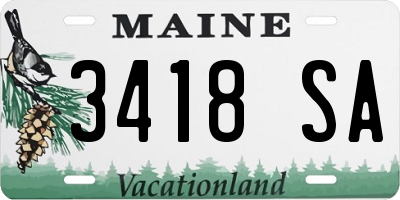 ME license plate 3418SA