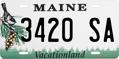 ME license plate 3420SA