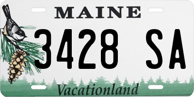 ME license plate 3428SA