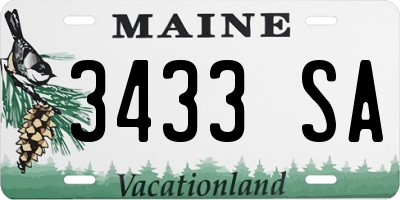 ME license plate 3433SA