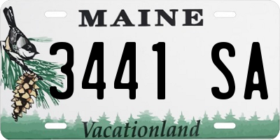 ME license plate 3441SA