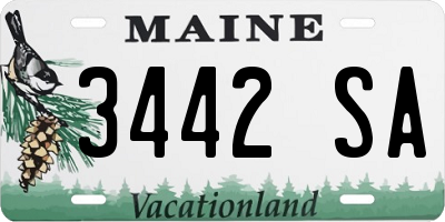 ME license plate 3442SA