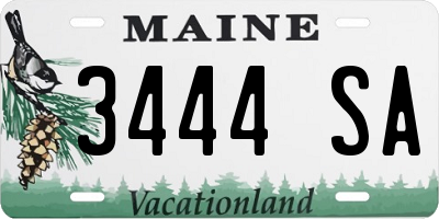 ME license plate 3444SA