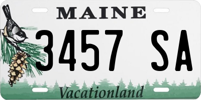 ME license plate 3457SA