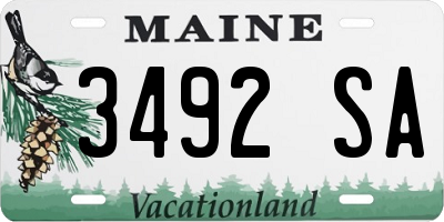 ME license plate 3492SA