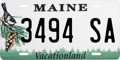 ME license plate 3494SA