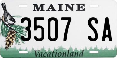 ME license plate 3507SA