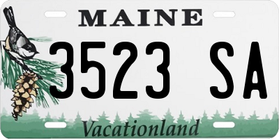 ME license plate 3523SA