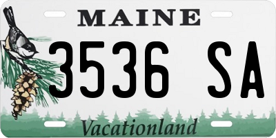 ME license plate 3536SA