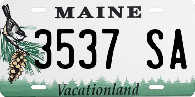 ME license plate 3537SA