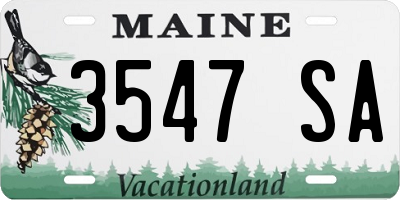 ME license plate 3547SA