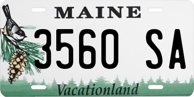 ME license plate 3560SA
