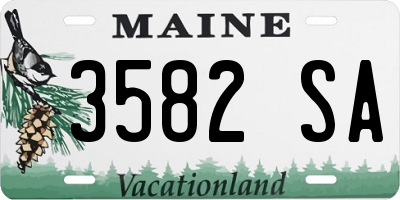 ME license plate 3582SA
