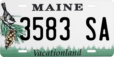 ME license plate 3583SA