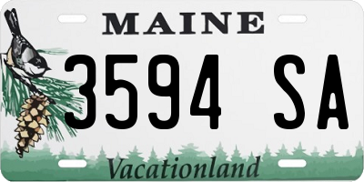 ME license plate 3594SA
