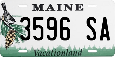ME license plate 3596SA