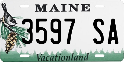 ME license plate 3597SA
