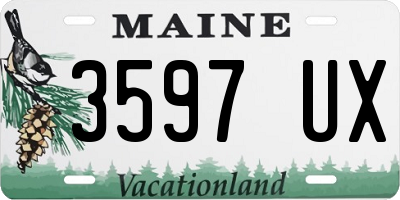 ME license plate 3597UX